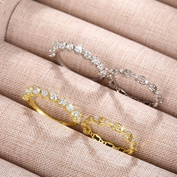 Huitan 2-Piece Stackable Women’s Rings