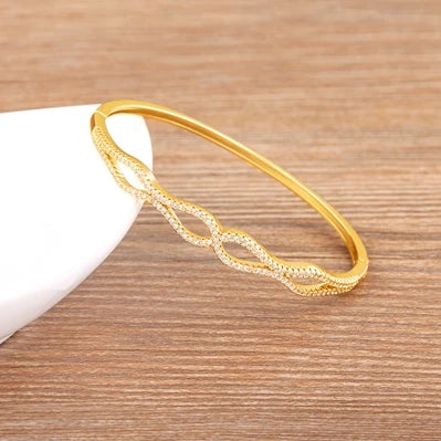 Nidin Light Luxury Crystal Round Bangles