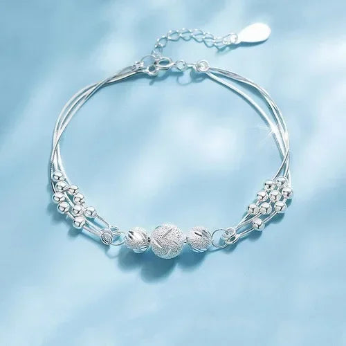 Sterling Blue Crystal Charm Bracelet