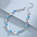 Silver Blue Zircon Lovers Bracelet