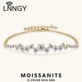 Moissanite Adjustable Double Chain Bracelet