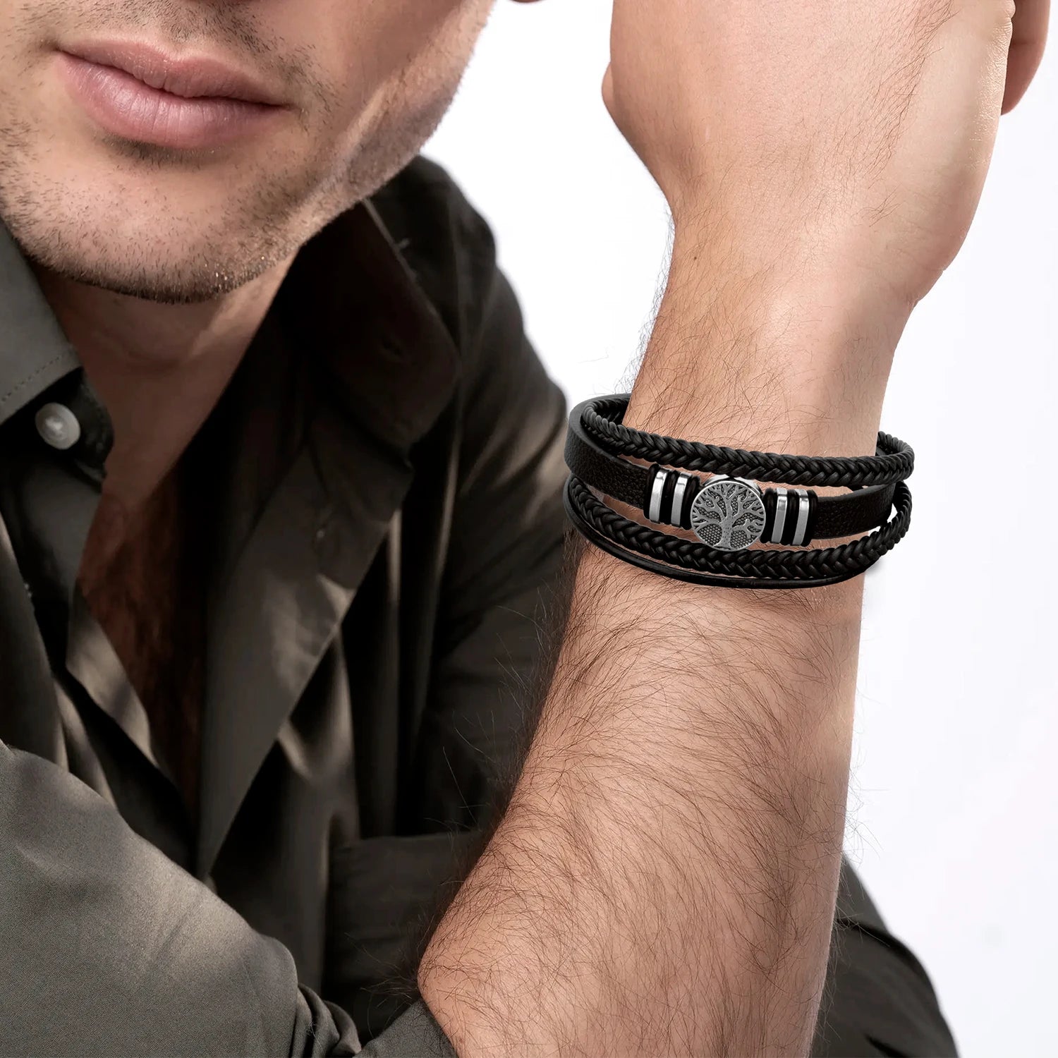 Woven Leather Bracelets for Men