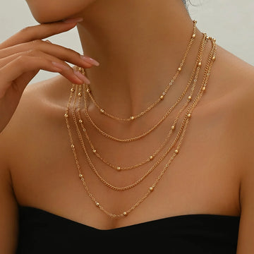 Lxalry 14K-Layer Chain Necklace