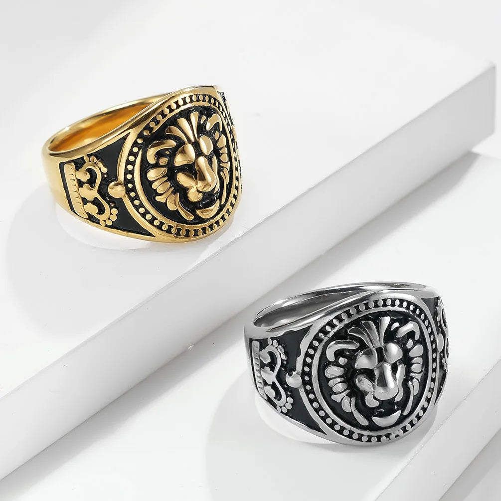 Lion Head Stainless Steel Men’s Ring