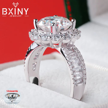 Moissanite Flower Halo Ring