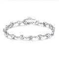 Silver Blue Zircon Lovers Bracelet